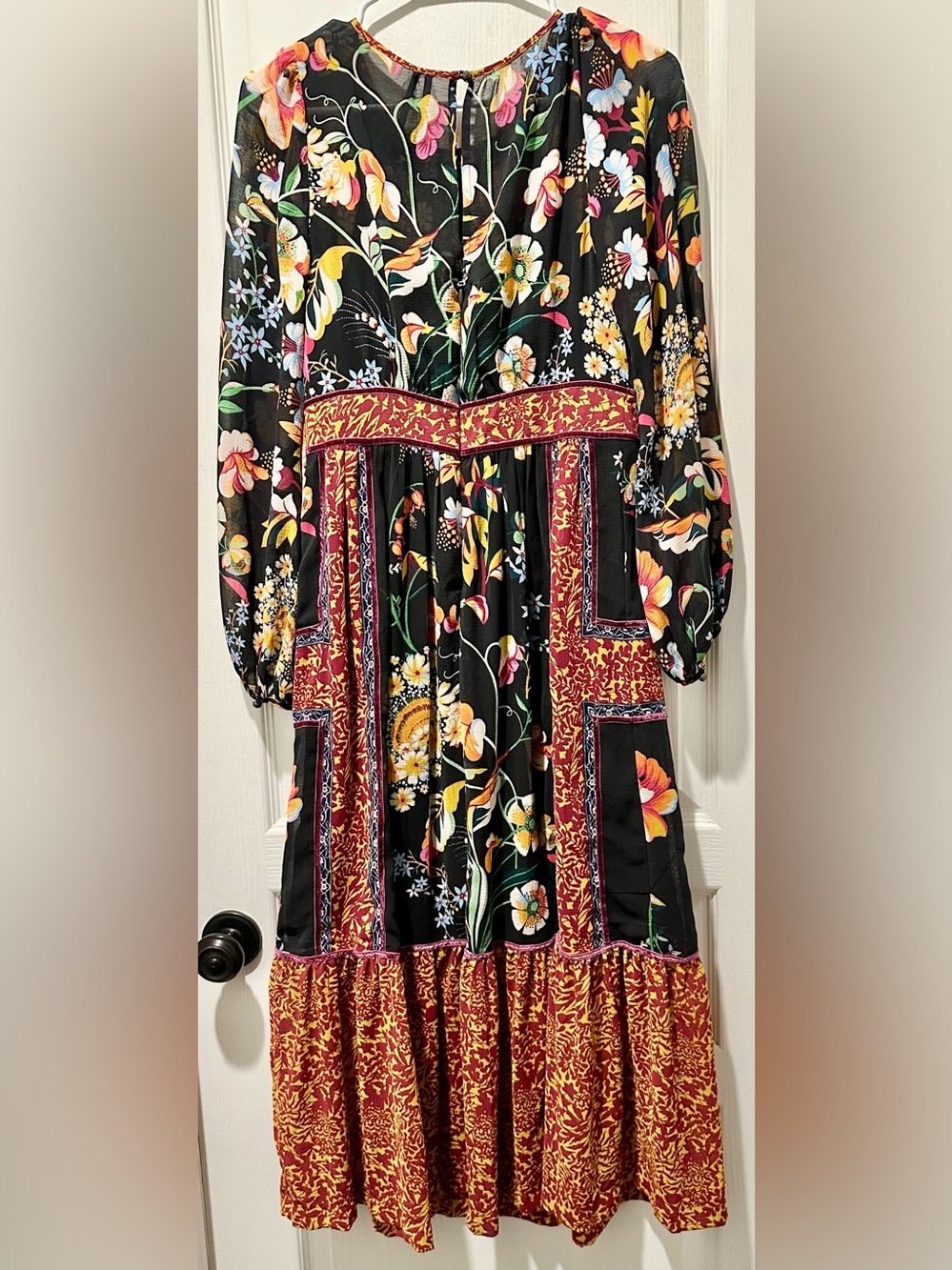 Anthropologie Adair Velvet Trimmed Midi Dress - Picture 7 of 11